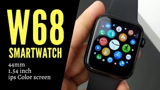 W68 Smartwatch  44mm 154 inch IPS Color Screen  Unboxing and review with Subtitle [upl. by Ennagem]