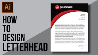 How to Design Letterhead in illustrator  Adobe illustrator Tutorial [upl. by Nagiem]