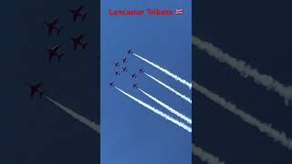 Lancaster Bomber tribute redarrows aerogatineau airshow jets shortoftheday [upl. by Atteras]