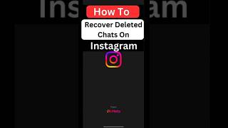 How To Recover Deleted Chats On Instagram  Recover deleted messages on Instagram shorts [upl. by Auqinahc]