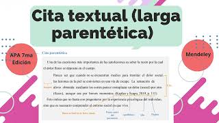 Citas Según Formato APA 7ma Edición con Mendeley [upl. by Tallu]