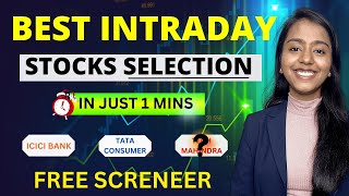 How To Select Stocks For Intraday Trading  FREE SCREENER  Find Best Stocks In 1 Min [upl. by Madelaine]