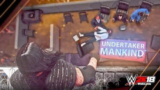 WWE 2K18 Undertaker vs Mankind Hell In A Cell Match w OMG Moves amp Chokeslam Off The Cell [upl. by Eki]