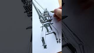 Drawing outside with pencils ink and markers shanghaipudong industrialart lifedrawing artist [upl. by Inor]