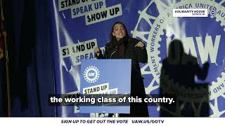 FULL SPEECH AOC at GOTV Rally with UAW in Detroit MI [upl. by Venable305]