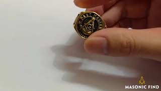 Vintage Past Master Masonic Signet Ring With Gold Colored Titanium Stainless Steel [upl. by Atkinson207]