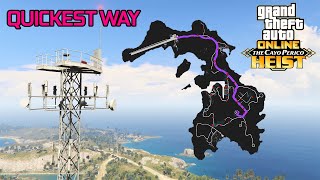 CAYO PERICO FASTEST Way to Communications Tower Under 15 minutes Gather Intel  GTA Online [upl. by Dnivra]