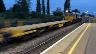 66788 amp 66792 passing Whittlesea station [upl. by Ahsinat]