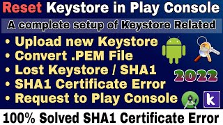 SHA1 certificate error in google play console Keystore error problem 100 solved full process 2022 [upl. by Annaoi285]