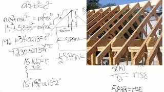 How to calculate the length of roof rafters captioned [upl. by Eseila]