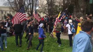 March For Trump Rally Footage In Berkeley March 4 2017 [upl. by Oigolue]