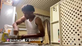 COOKING WITH CHRISTONDC👨🏽‍🍳PANCKAES AND FRIED CHICKEN [upl. by Anisamot]