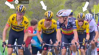 JumboVisma Try to Bully Remco Evenepoel on Steep Climb  Vuelta a Espana 2023 Stage 8 [upl. by Kronfeld]