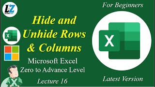 16 How to Hide and Unhide Rows amp ColumnsMS Excel for Beginners excel learning teacher tutorial [upl. by Grannias825]