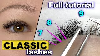 BEGINNERS LASHING GUIDE eyelash extensions  Classic lash full tutorial [upl. by Marsden]