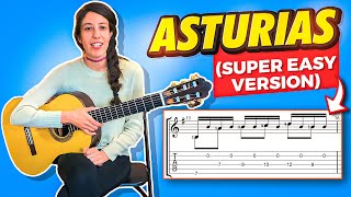 Asturias Guitar Super Easy Version  TAB [upl. by Eicart]