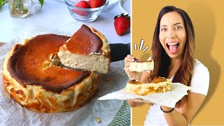 Cómo hacer Basque Burnt Cheesecake 5 ingredientes Keto  Sin azúcar [upl. by Dnana959]