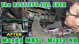 The RUSTIEST SILL EVER  Mazda MX5  Miata  inner sill [upl. by Arnaud]