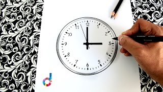 How to draw a Wall Clock step by step  Learn Draw  Coloring Pages for Kids [upl. by Hillier]