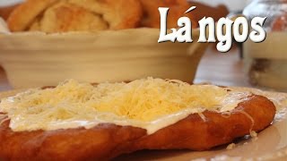 Lángos Fried Dough Hungarian Street Food [upl. by Asirak]