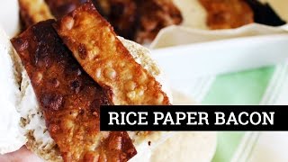 HOW TO MAKE VEGAN BACON RICE PAPER BACON  Marys Test Kitchen [upl. by Mattox]