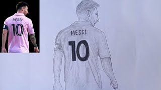 Mastering the Art Learn How to Draw Lionel Messi in Inter Miami Jersey [upl. by Liggett]