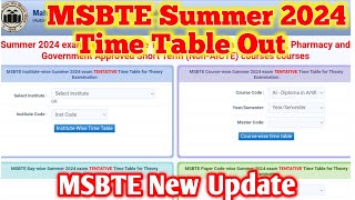 MSBTE Summer 2024 Exam Time Table  MSBTE New Update  MSBTE Summer Exam Time Table 2024 msbte [upl. by Aryk]