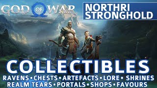 God of War  Northri Stronghold All Collectible Locations Ravens Chests Artefacts Shrines [upl. by Belldas]