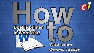 How to Boekje afdrukken met Word 2007 [upl. by Nuzzi]