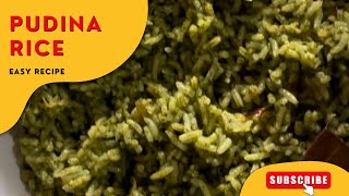 Tasty Pudina rice recipe👌👌😋। Simple pudina rice in Telugu । Quick mint rice recipe [upl. by Eusebio431]