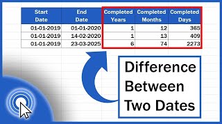 How to Calculate Difference Between Two Dates in Excel [upl. by Chancellor822]