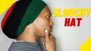 Quick crochet slouchy beanie  How to crochet a slouchy hat for man [upl. by Sairtemed]