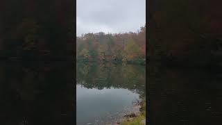 Panoramic view of Laurel lake autumn Breaks Interstate Park in Breaks VA [upl. by Nraa]