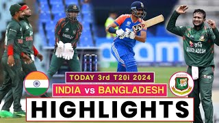 India vs Bangladesh Highlights 2024  India vs Bangladesh 3rd T20 Highlights 2024  Axar Patel [upl. by Sugihara]