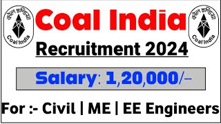 Coal India Ltd Engineer भर्ती 2024  NLC Ltd Engineer Recruitment 2024 [upl. by Lapham]