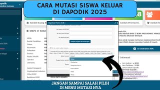 CARA MUTASI SISWA PINDAH KE SEKOLAH LAIN DI DAPODK 2025 [upl. by Lledyl]