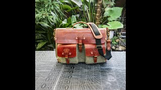 How to handmake a perfect canvas messenger bag briefcase laptop bag shoulder bag crossbody bag [upl. by Danais]