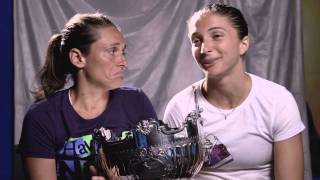 Sara Errani and Roberta Vinci interview final  2014 Australian Open [upl. by Sekyere136]