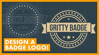 How to create a BADGE LOGO in Illustrator CC [upl. by Yatnahc]