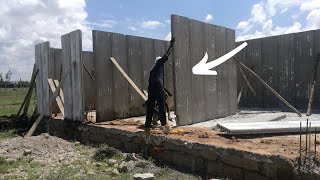 Watch How Precast Concrete Wall Panels are Installed for a House [upl. by Acinoj]