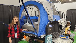 Camping In The Bed Of A Gladiator With The Sportz Truck Tent By Napier  SEMA 2023 [upl. by Gersham650]