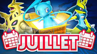 MEW amp RIOLU SHINY  GIOVANNI amp COMMUNITY DAY  GUIDE CALENDRIER PROGRAMME JUILLET ACTU NEWS POGO [upl. by Gemma]