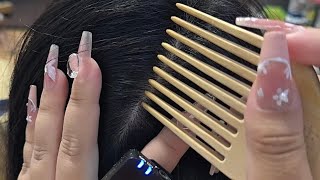 ASMR Dandruff Scratching Nails amp Comb Sounds for Relaxation  No Talking [upl. by Nigel99]