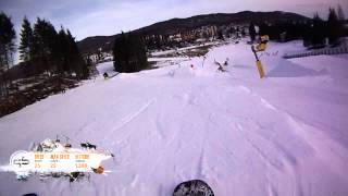 Piancavallo snowpark run  head cam jump line [upl. by Eixirt]