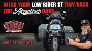 ⚡Upgrading Your Low Rider ST Mounting ColorMatched Advanblack Touring Model Saddlebags MORE ROOM⚡ [upl. by Greenfield]