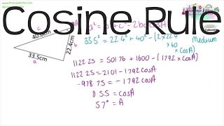 Cosine Rule  Maths GCSE and iGCSE Revision [upl. by Jehoash]