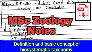 MSc Zoology Definition and Basic Concept of Biosystematic taxonomy and classification [upl. by Selwin]