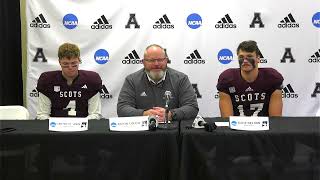 NCAA Division III Football Tournament  Quarterfinals  Post Game Press Conference  Alma College [upl. by Marylee]