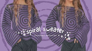 spiral sweater crochet tutorial  beginner friendly [upl. by Petronilla709]