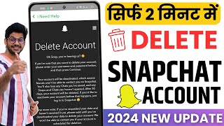 How to delete Snapchat Account 2024 Permanently  Snapchat Account Delete Kaise Kare [upl. by Ecirtaed]